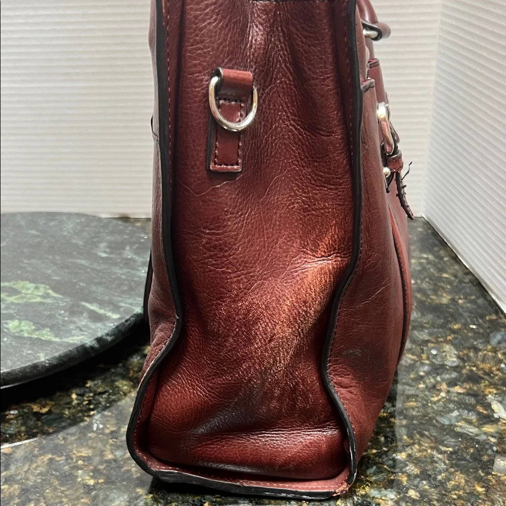 Marc New York Rich Brown Leather Briefcase